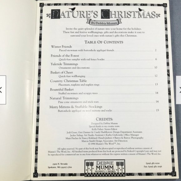 TWO Debbie Mumm Booklets: Wallhangings Country Quilts Placemats Christmas Decor - Picture 2 of 5